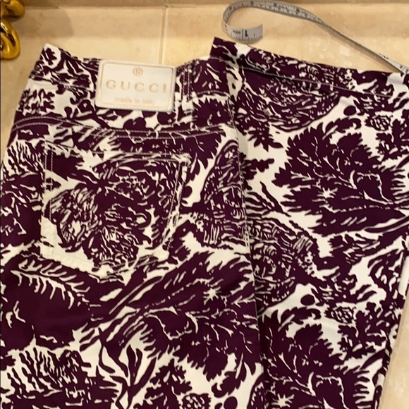 Gucci Pants Wide Leg purple print Size 42 - Picture 3 of 15
